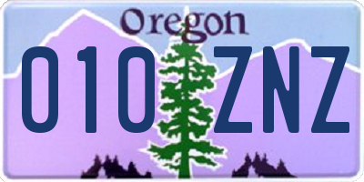 OR license plate 010ZNZ