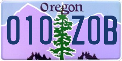 OR license plate 010ZOB