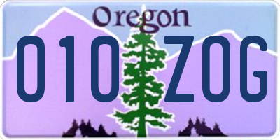 OR license plate 010ZOG