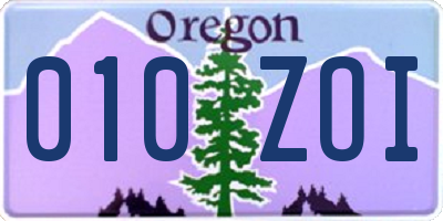 OR license plate 010ZOI