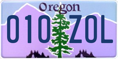 OR license plate 010ZOL