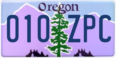 OR license plate 010ZPC