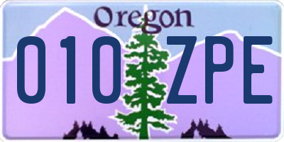 OR license plate 010ZPE