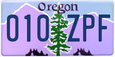 OR license plate 010ZPF