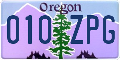 OR license plate 010ZPG