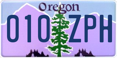 OR license plate 010ZPH
