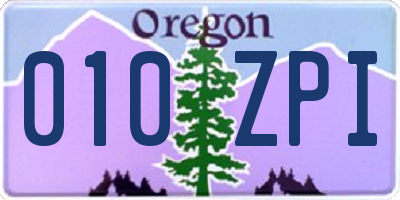 OR license plate 010ZPI