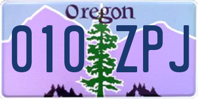 OR license plate 010ZPJ