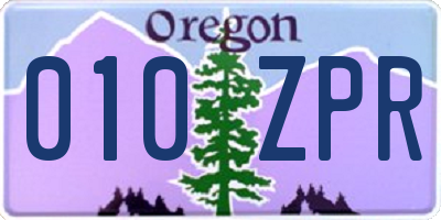 OR license plate 010ZPR