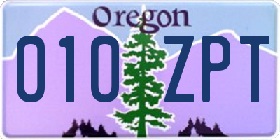 OR license plate 010ZPT