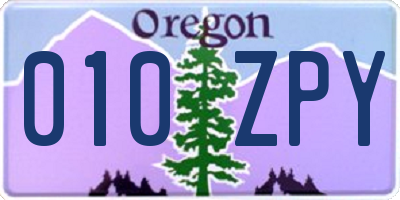 OR license plate 010ZPY