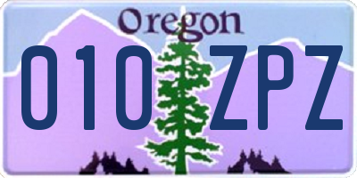 OR license plate 010ZPZ