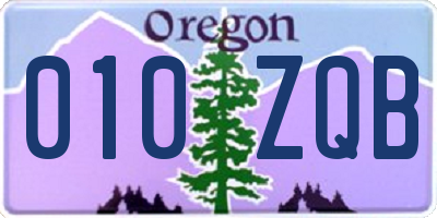 OR license plate 010ZQB