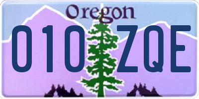 OR license plate 010ZQE