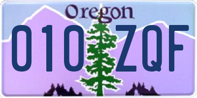 OR license plate 010ZQF