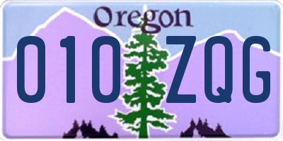 OR license plate 010ZQG