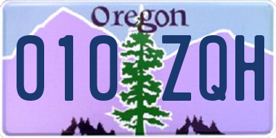 OR license plate 010ZQH