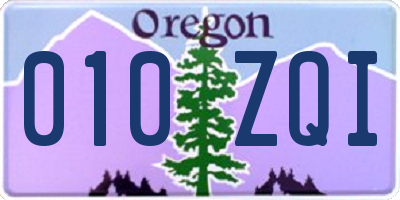 OR license plate 010ZQI