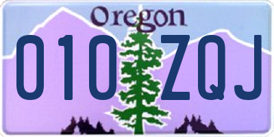 OR license plate 010ZQJ