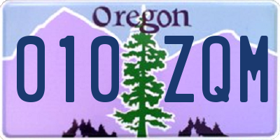 OR license plate 010ZQM