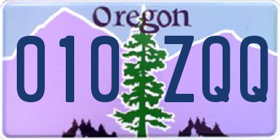 OR license plate 010ZQQ