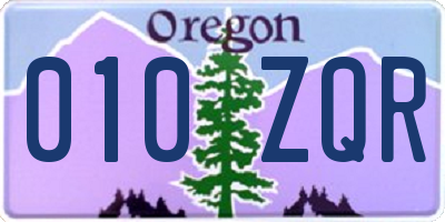 OR license plate 010ZQR