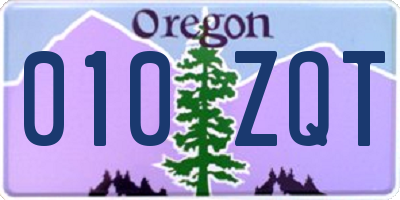 OR license plate 010ZQT