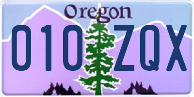 OR license plate 010ZQX