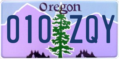 OR license plate 010ZQY