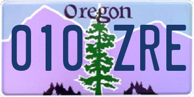 OR license plate 010ZRE