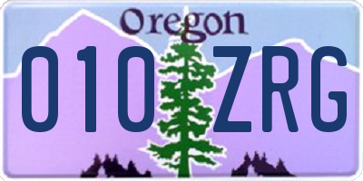 OR license plate 010ZRG