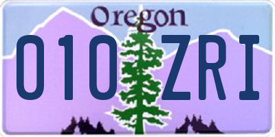 OR license plate 010ZRI