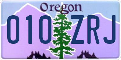 OR license plate 010ZRJ