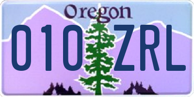 OR license plate 010ZRL