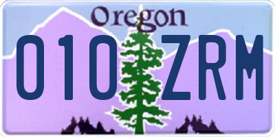 OR license plate 010ZRM