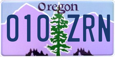 OR license plate 010ZRN