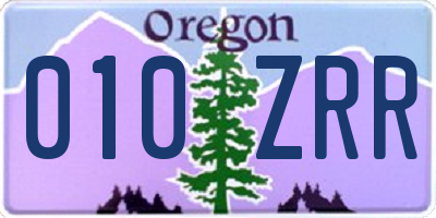 OR license plate 010ZRR