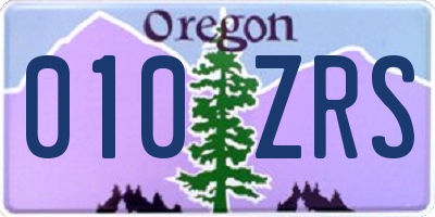 OR license plate 010ZRS