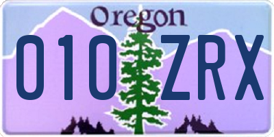 OR license plate 010ZRX
