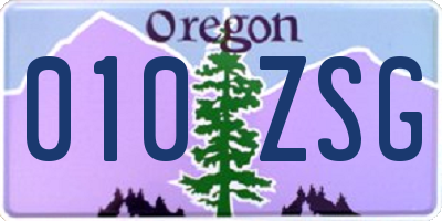OR license plate 010ZSG