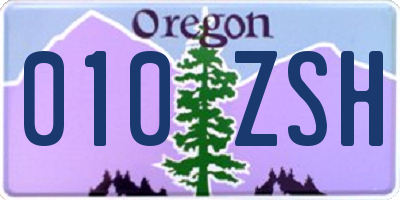 OR license plate 010ZSH