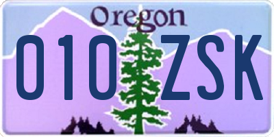 OR license plate 010ZSK