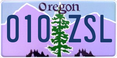 OR license plate 010ZSL