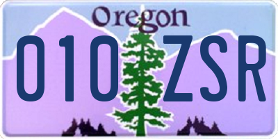 OR license plate 010ZSR