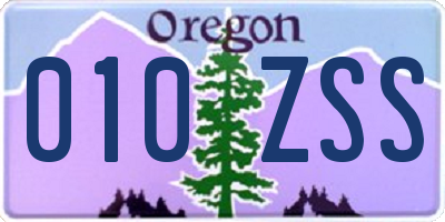 OR license plate 010ZSS