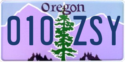 OR license plate 010ZSY