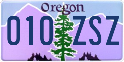 OR license plate 010ZSZ