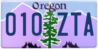 OR license plate 010ZTA