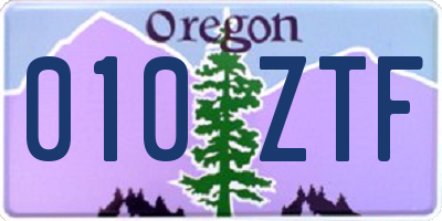 OR license plate 010ZTF