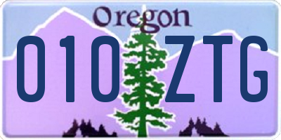 OR license plate 010ZTG